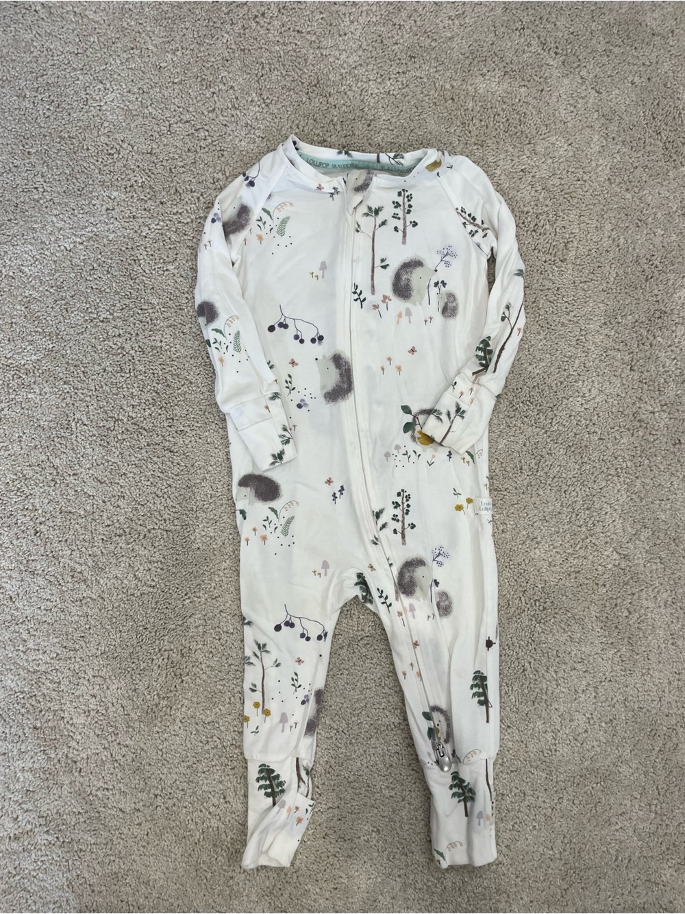 Loulou Lolipop Sleeper Cream Woodland Print